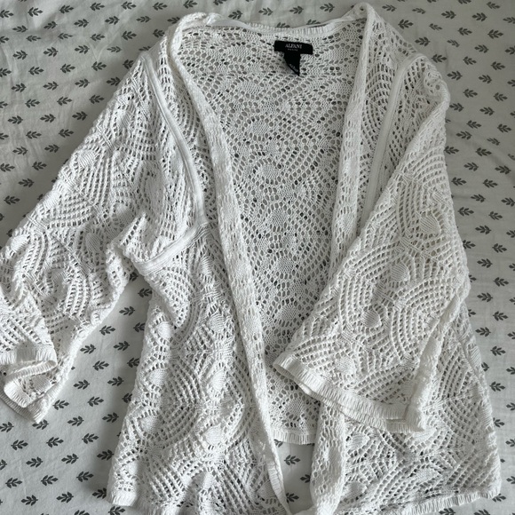 white loose knit cardigan - Picture 2 of 4